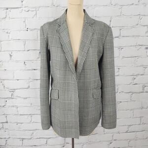 Theory Blazer Sedeia 97% Virgin Wool Houndstooth Corpcore Professional Office